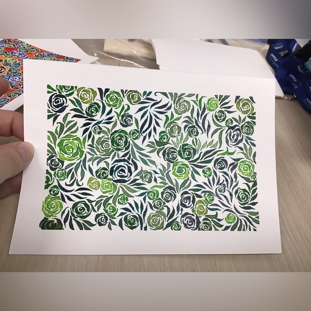 Original Floral India Ink Drawing